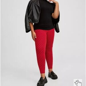 Torrid full length Miranda Dot Jester Red Plus Size Leggings